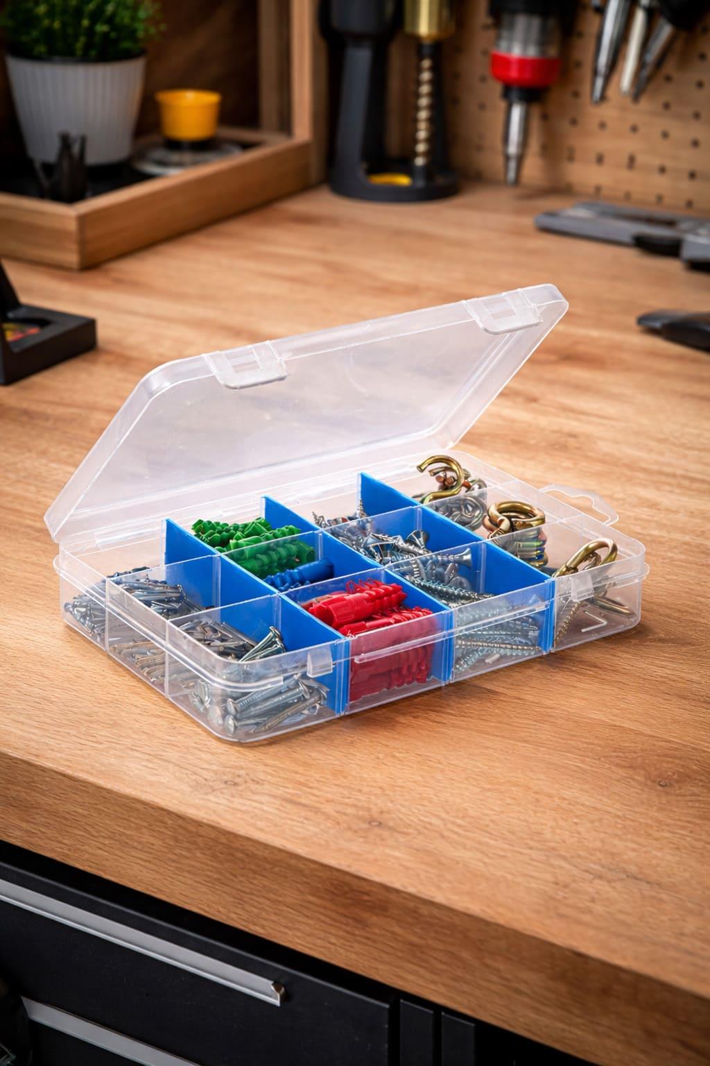 Super-Bag 12 Bölmeli Beta Organizer ve Vida, Çivi, Dübel Seti - ASR5004 | ID2495