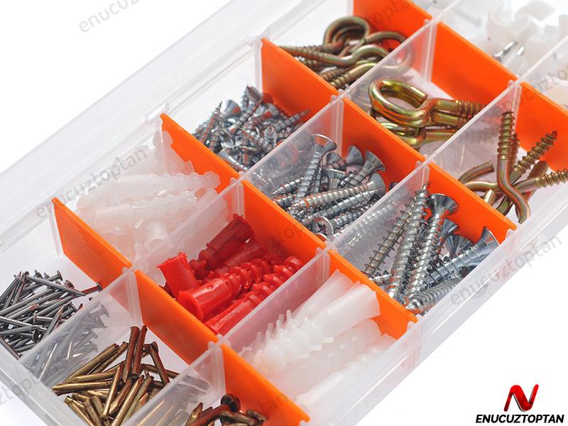 Super-Bag 15 Bölmeli Beta Organizer ve Vida, Çivi, Dübel Seti - ASR5005 | ID2497