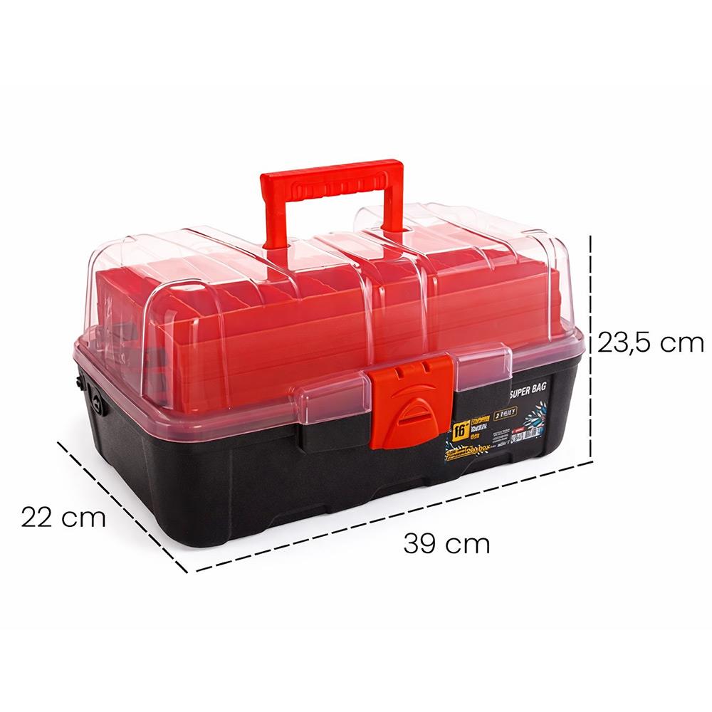 Super-Bag 16 inç Raflı Balıkçı Alet Takım Çantası ASR-5038 | ID4690