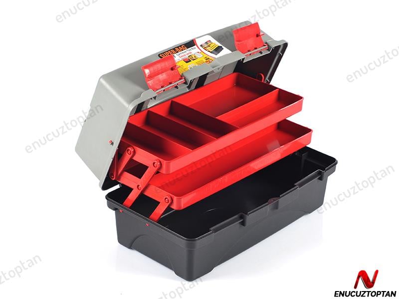 Super-Bag 17  Plastik Kilitli Raflı Takım-Alet Çantası - ASR2052 | ID2498