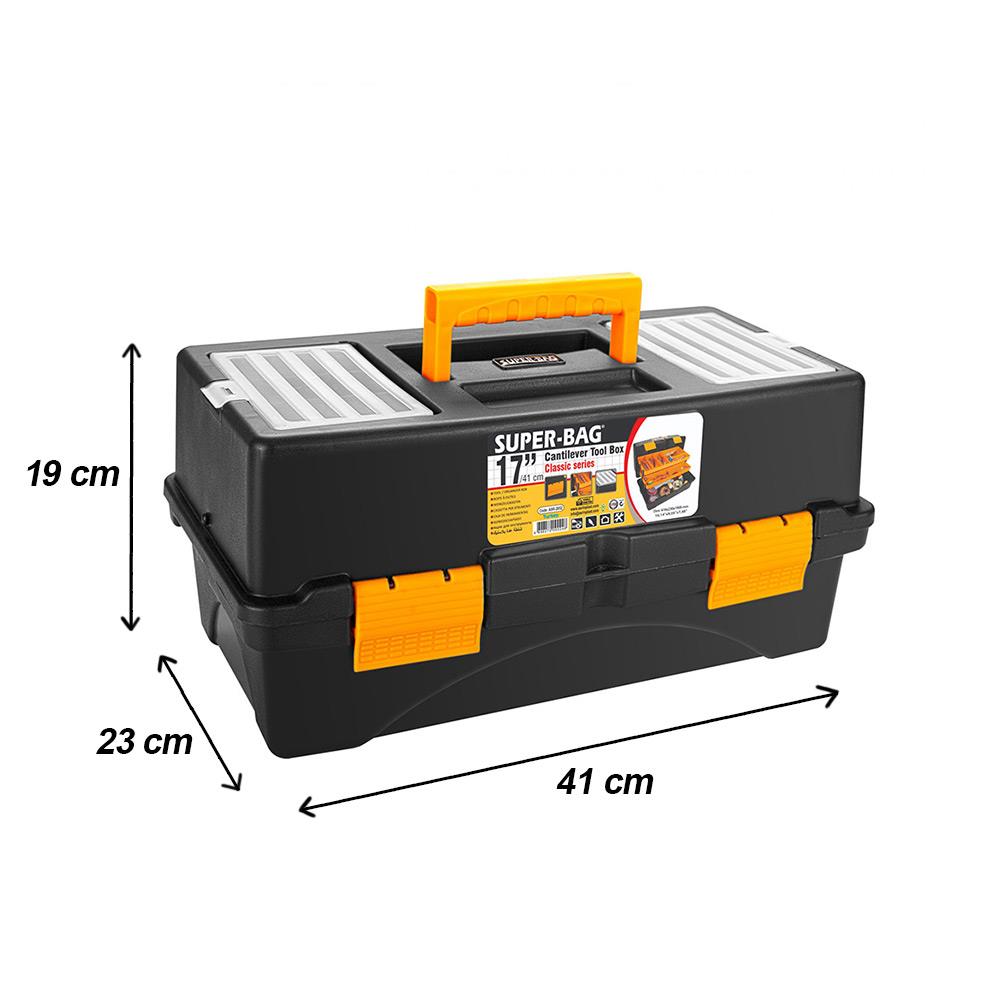 Super-Bag 17  Plastik Kilitli Raflı Takım-Alet Çantası - ASR2052 | ID2498