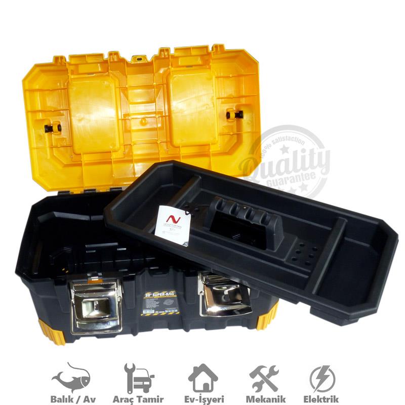 Super-Bag 20 inç Metal Kilitli Alüminyum Saplı Takım-Alet Çantası - ASR4016 | ID402