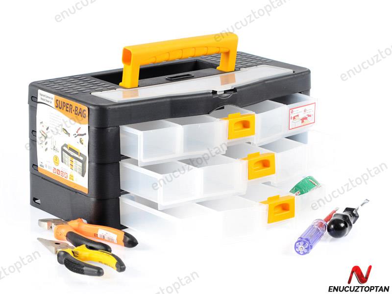 Super-Bag 3 Çekmeceli Organizer Takım-Alet Çantası - ASR2057 | ID1990