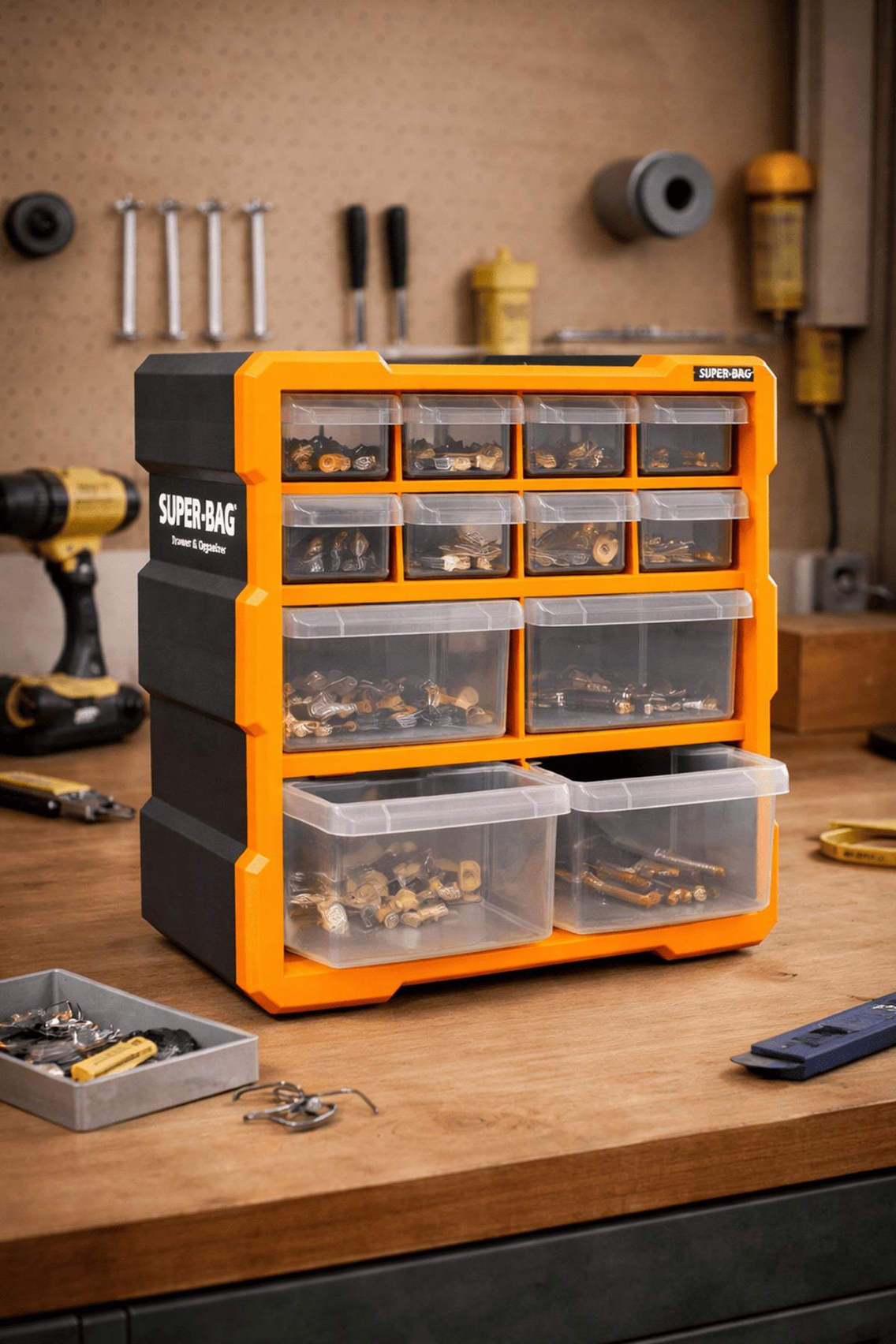 Super-Bag ASR-6007 Monoblok 12 Çekmeceli Küçük Organizer Seti | ID6540