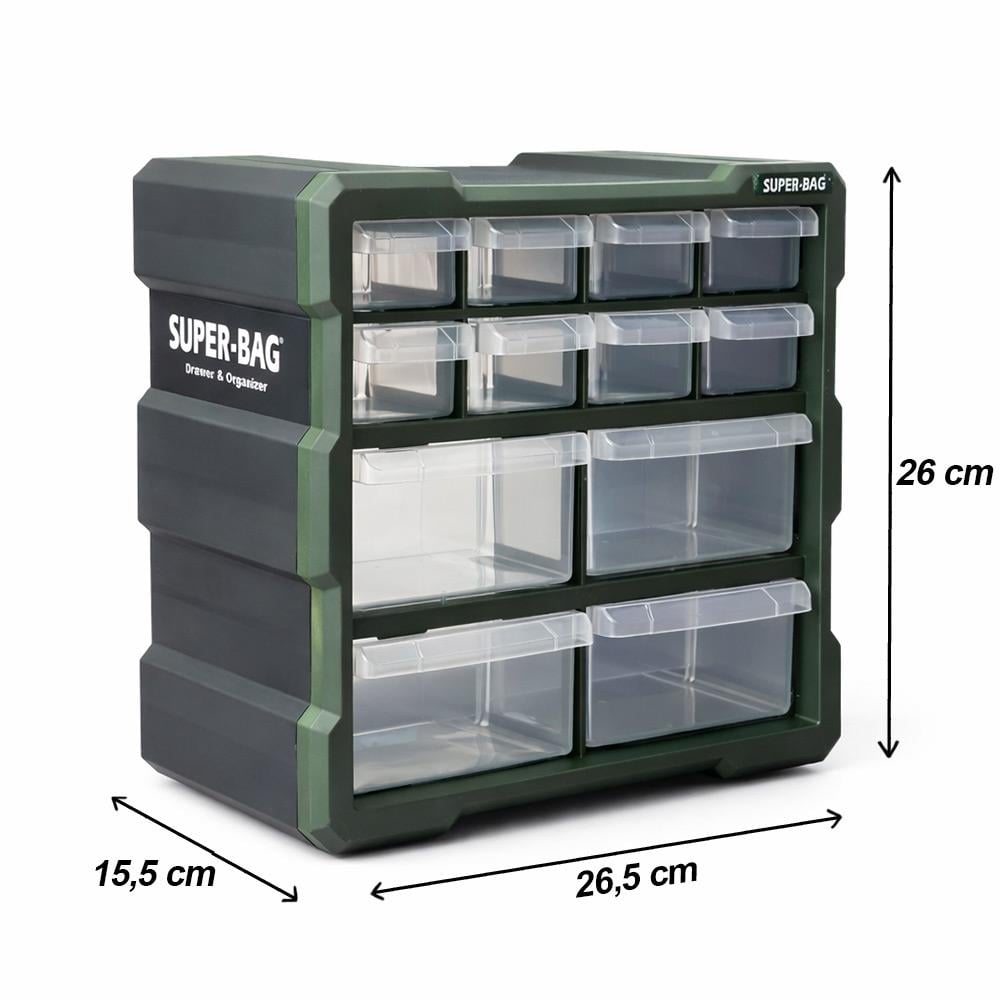 Super-Bag ASR-6007 Monoblok 12 Çekmeceli Küçük Organizer Seti | ID6540