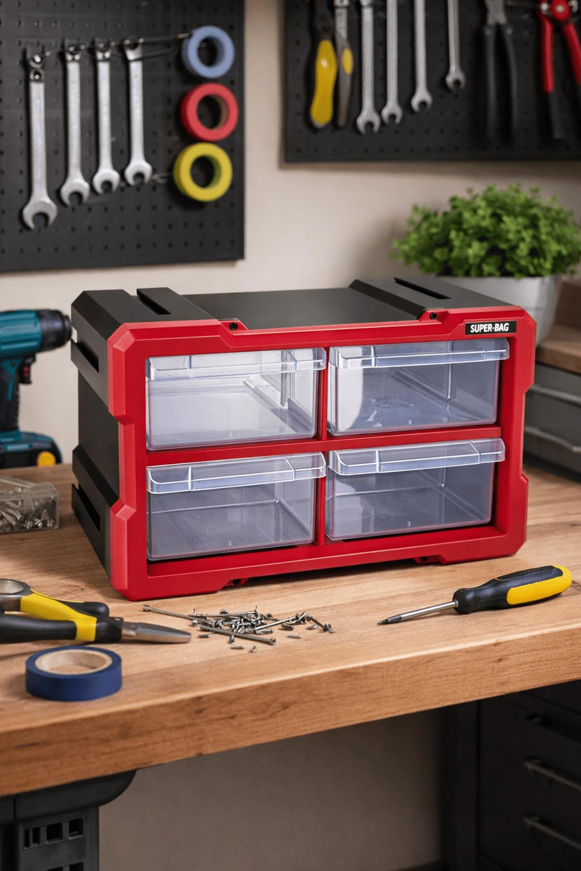 Super-Bag ASR-6013 Monoblok 4 Çekmeceli Organizer Seti | ID6545