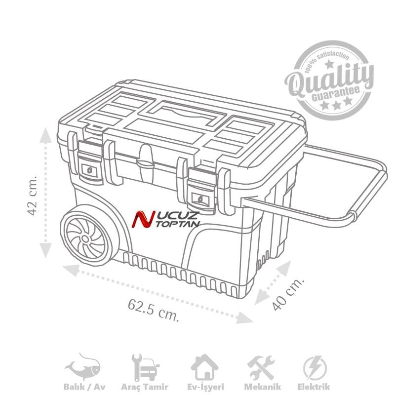 Super-Bag Metal Kilitli Tekerlekli Takım-Alet Çantası - ASR2010 | ID381
