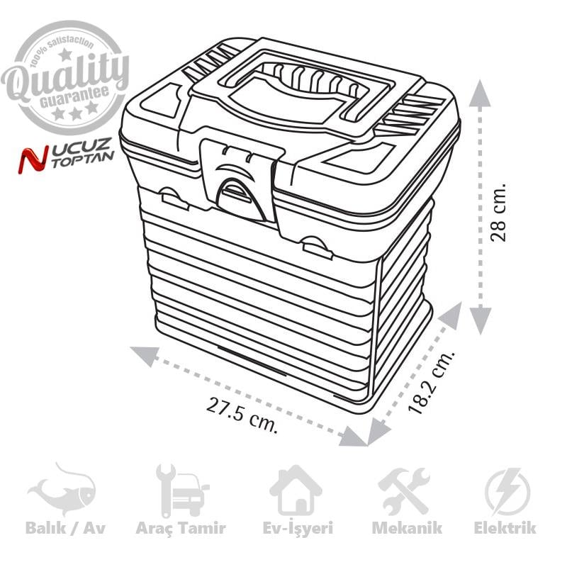 Super-Bag Plastik Kilitli Organizerli Takım-Alet Çantası - ASR2089 | ID380