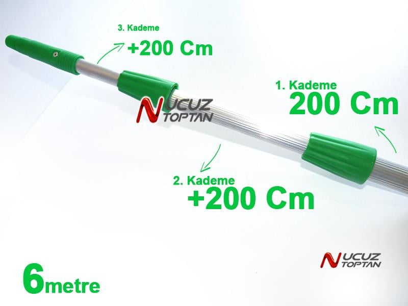 Teleskopik/Uzatmalı Alüminyum Sap 6 Metre | ID681