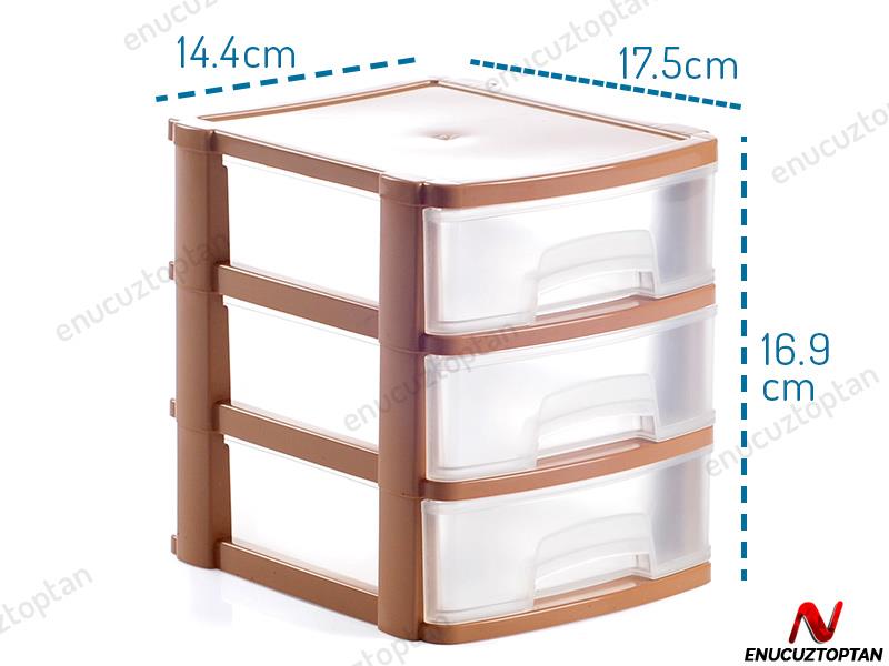 Tonton 3 Katlı Çekmeceli Organizer ve Evrak Rafı No:0 - ASR5023 | ID2490