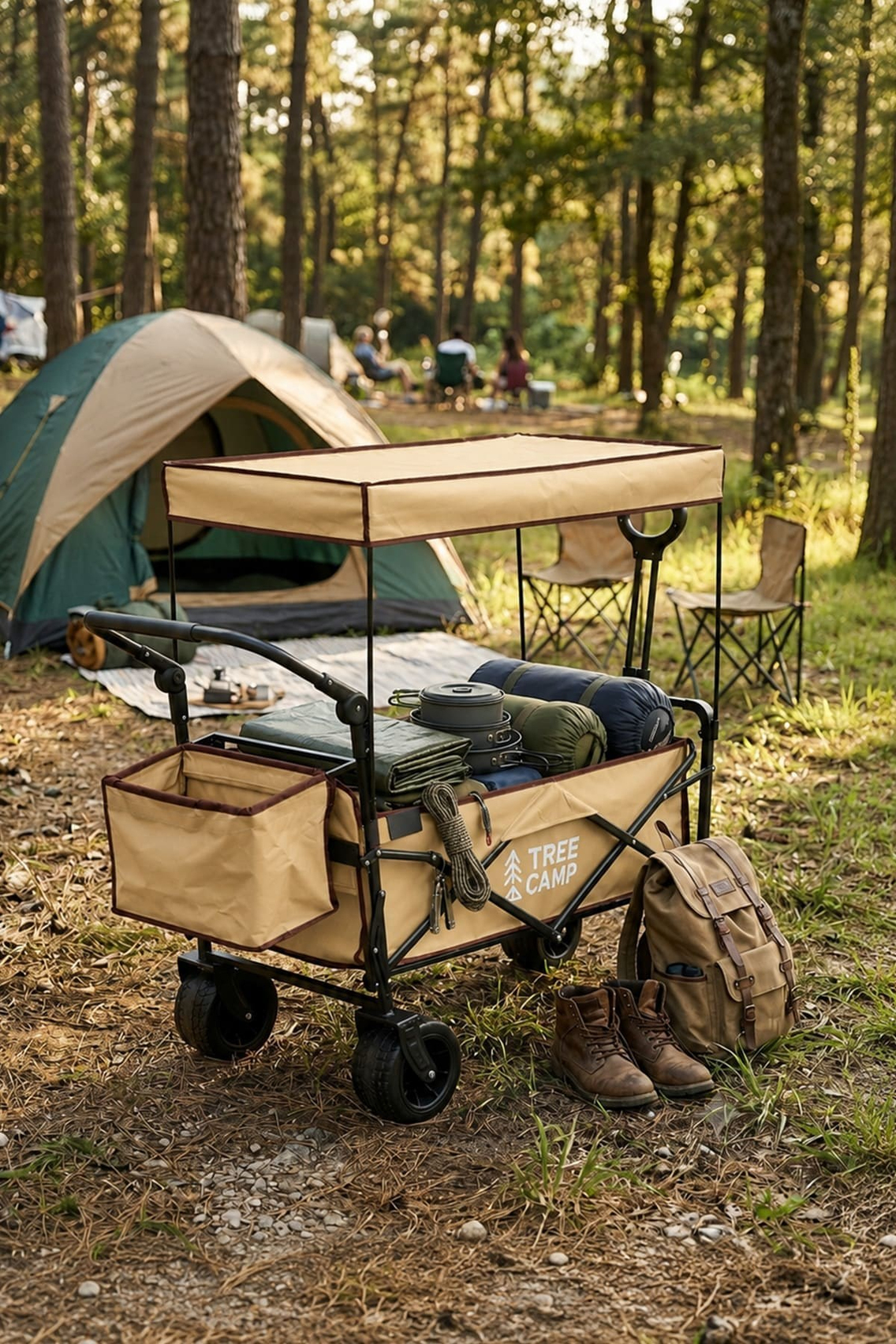 Tree Camp Katlanır Sistemli Tenteli Vagon Arabası