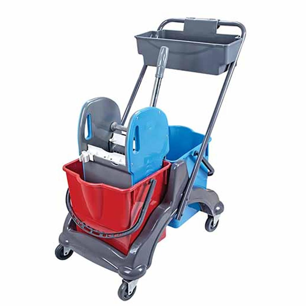 Üçtem CK771 Çift Kovalı Plastik Presli Temizlik Arabası | ID1655