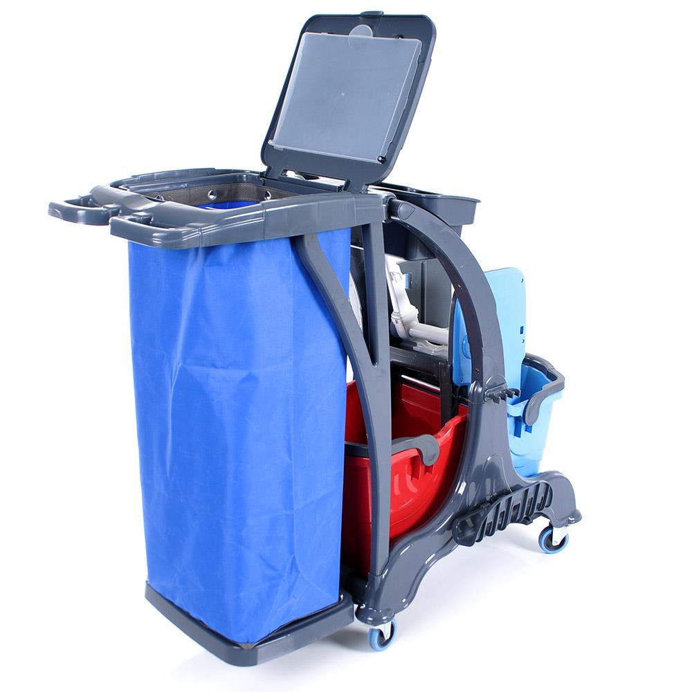 Üçtem HCK716 Çift Kovalı Brandalı Plastik Presli Herkül Temizlik Arabası | ID5523