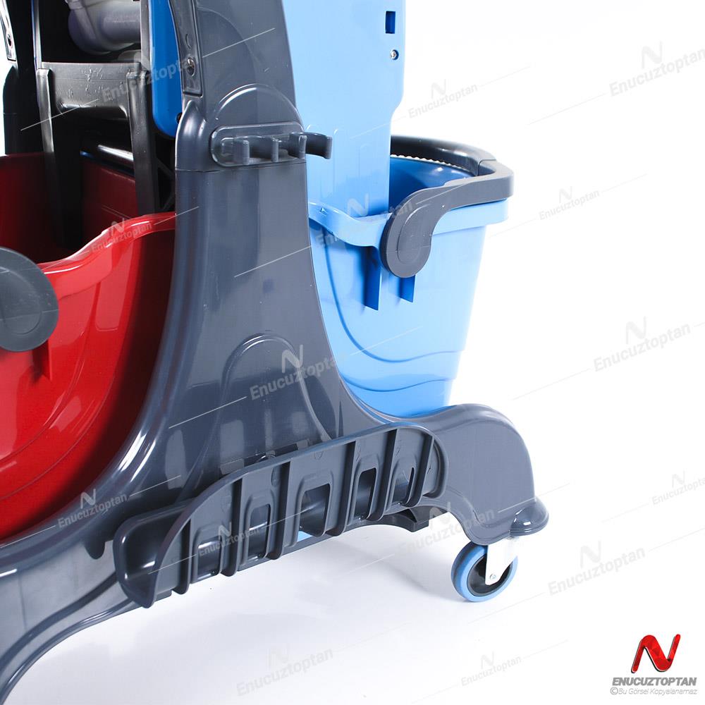 Üçtem HCK716 Çift Kovalı Brandalı Plastik Presli Herkül Temizlik Arabası | ID5523