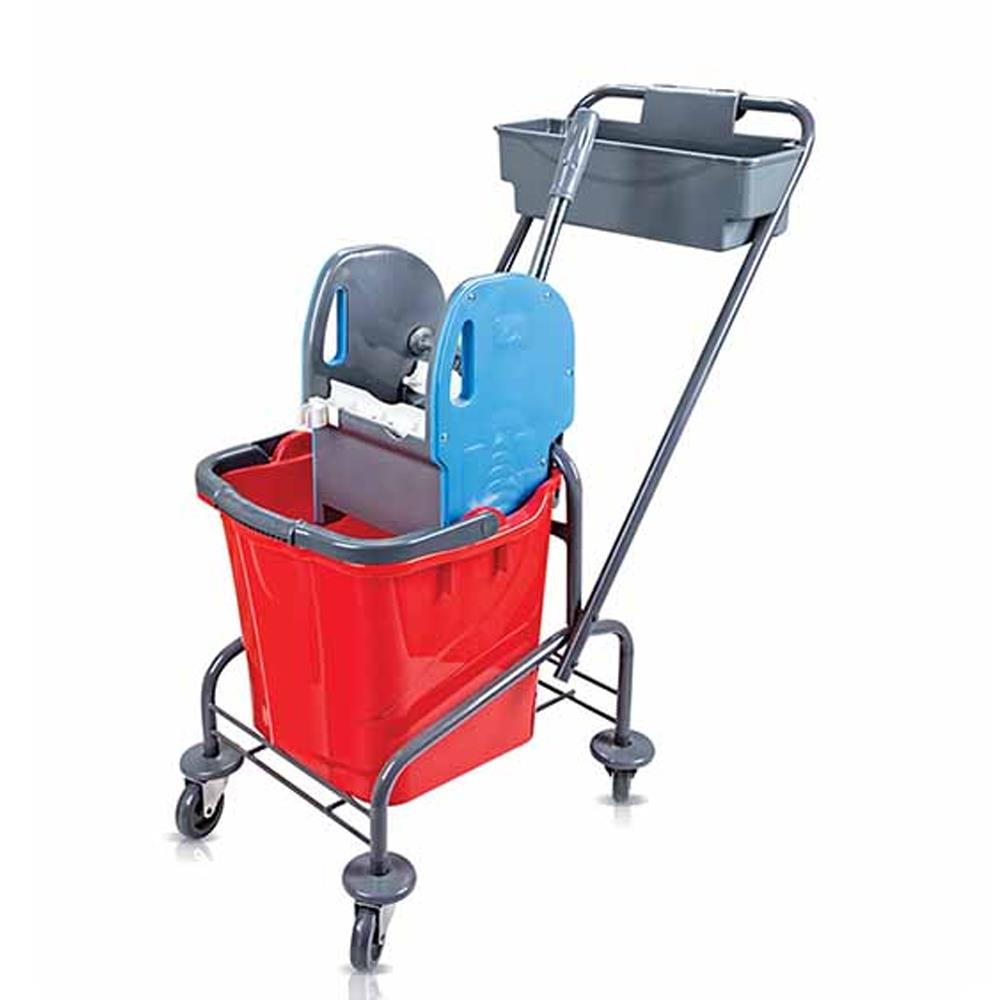 Üçtem TK722 Tek Kovalı Plastik Presli Temizlik Arabası | ID1660 