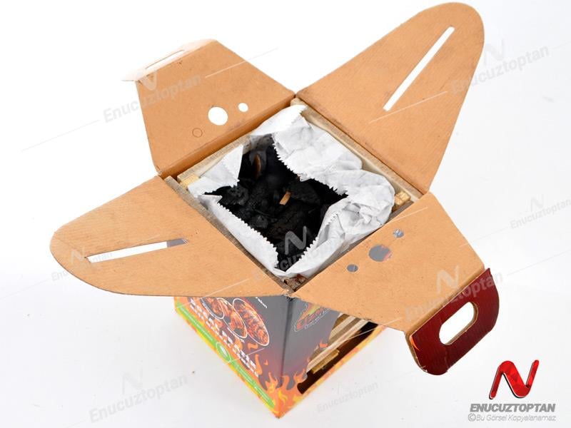 Uzman Çıralı Kolay Yanan Pratik Hazır Briket Mangal Kömürü ø1800gr | ID4847