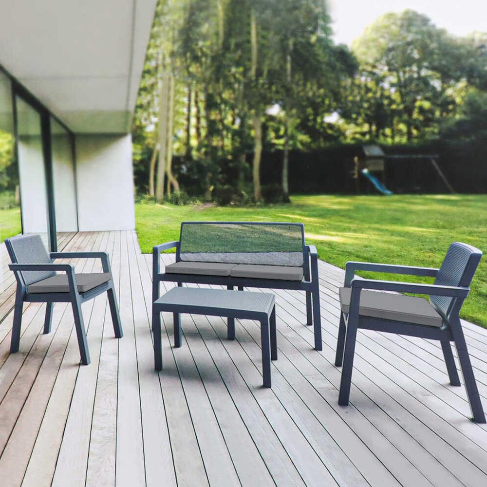 Violet Prestij Minderli 4 Kişilik Balkon & Bahçe Oturma Grubu + Sehpa | ID6001