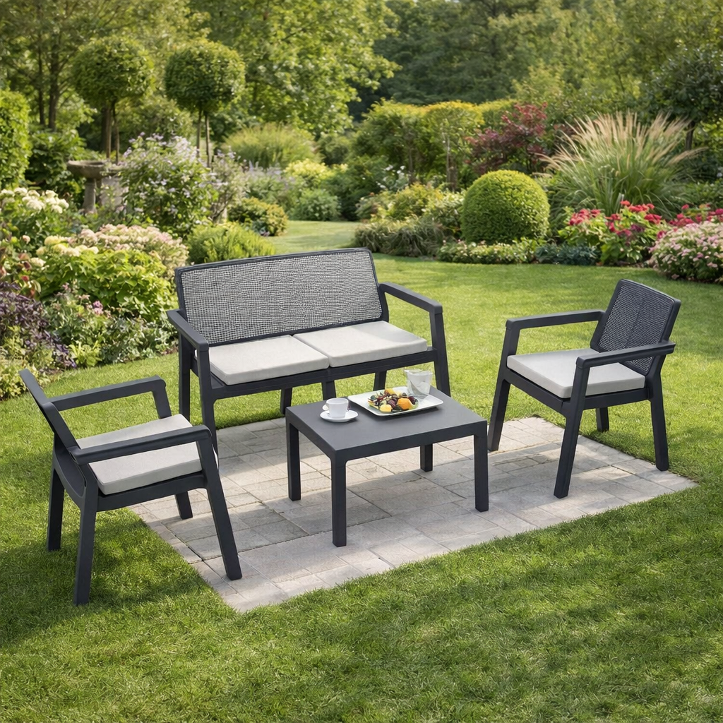 Violet Prestij Minderli 4 Kişilik Balkon & Bahçe Oturma Grubu + Sehpa | ID6001