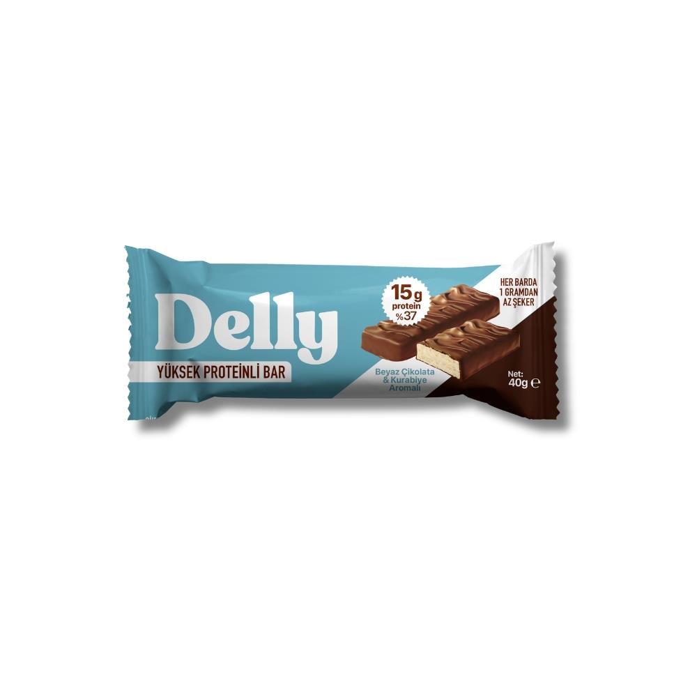 Çikolata Kaplı Beyaz Çikolata ve Kurabiye Aromalı Yüksek Proteinli Bar 12 Adet X 40 g