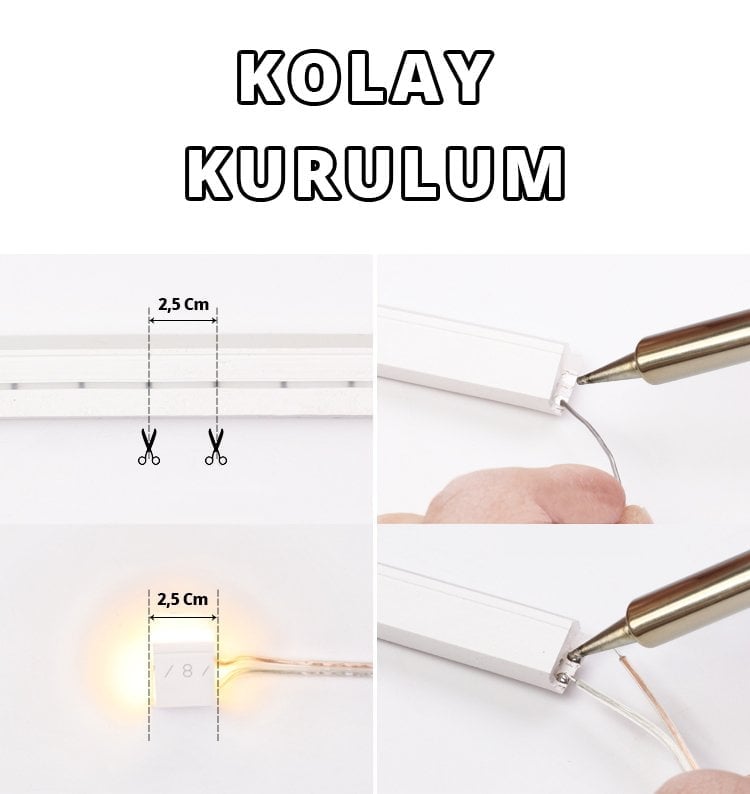 Powermaster 12 Volt 100 Metre Pembe Neon Şerit Led