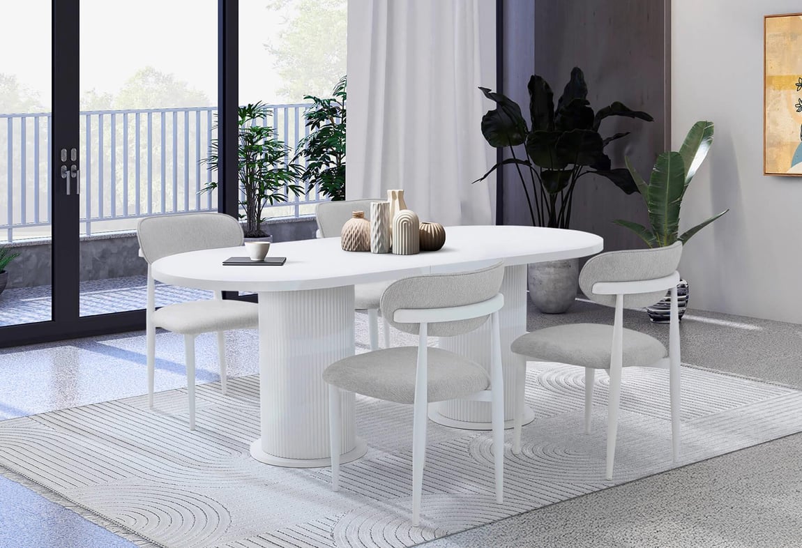 Bohem Elips Açılır Masa Takımı 160'lık (Dut)