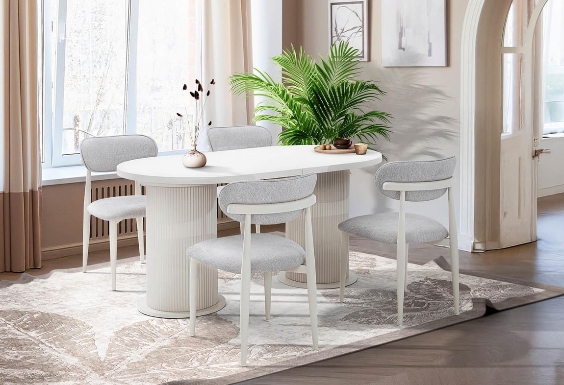 Bohem Elips Açılır Masa Takımı 160'lık (Dut)