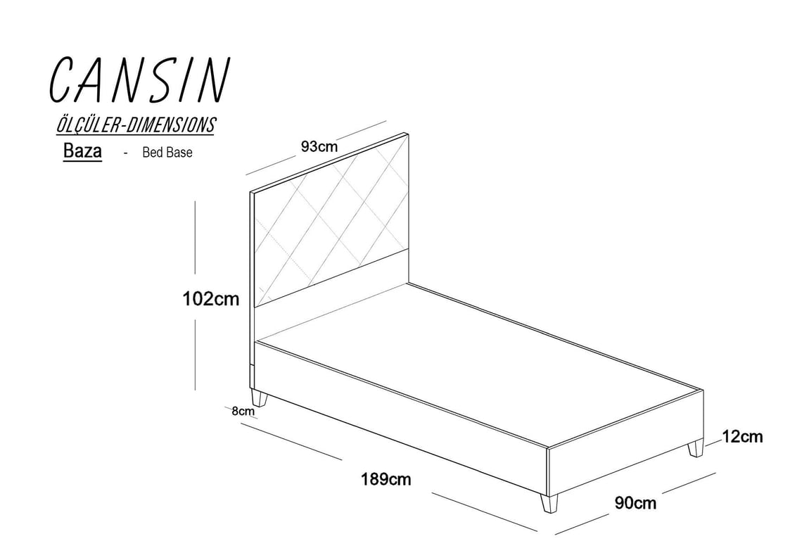 Cansın 90X190 Açılır Baza - (Sütlü Kahve)
