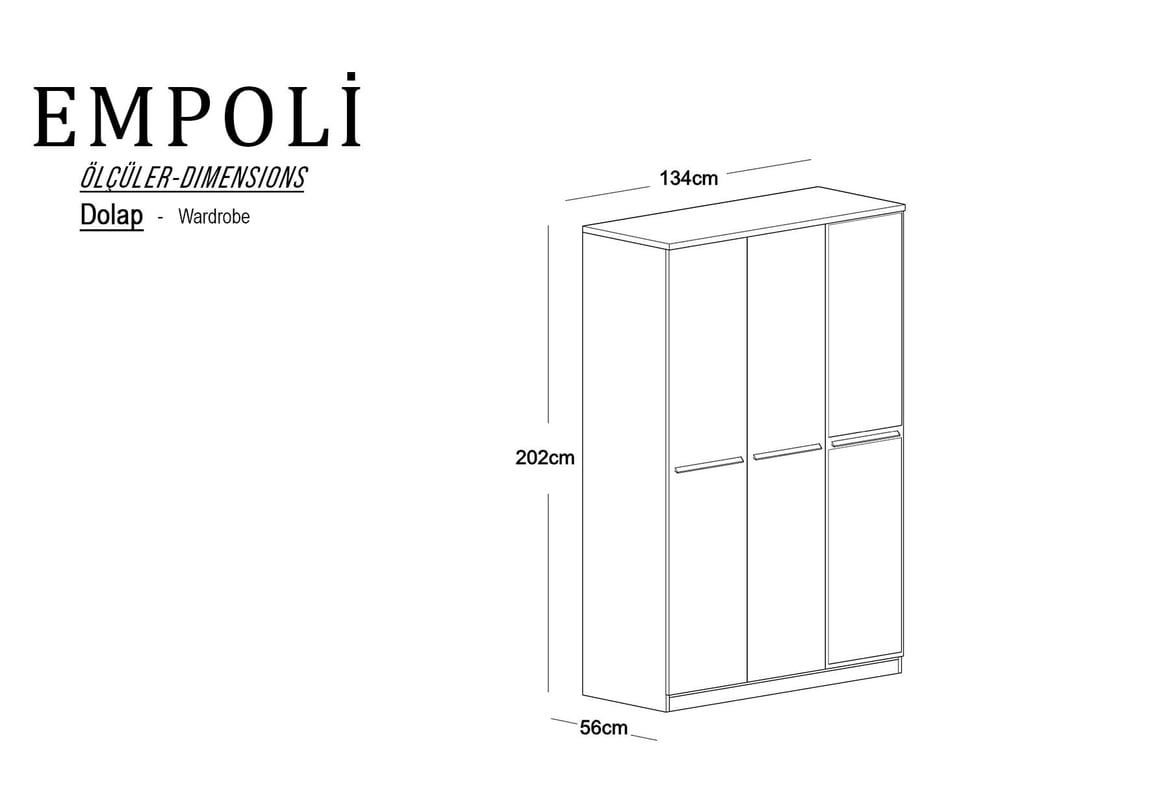 Empoli 3 Kapılı Dolap