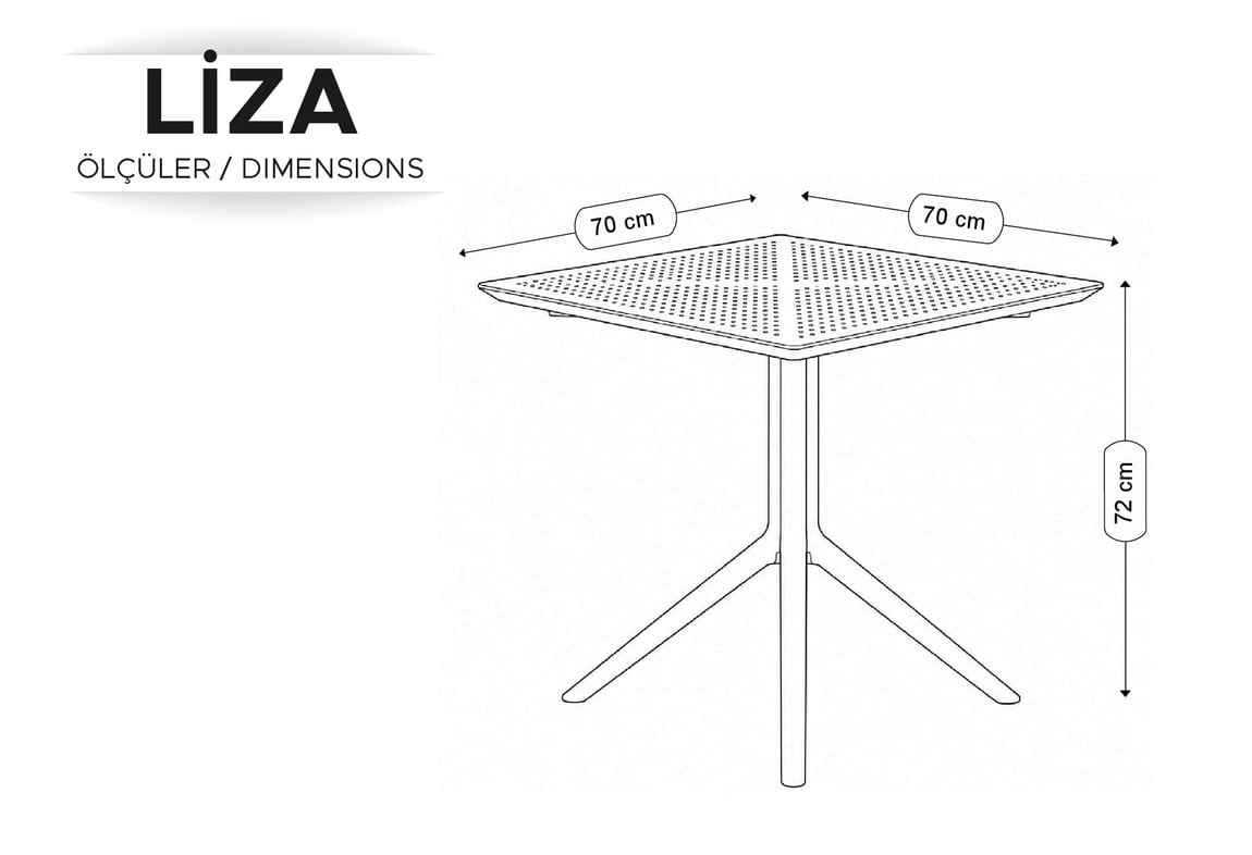 Liza Rattan Masa Beyaz 70x70 | Gündoğdu