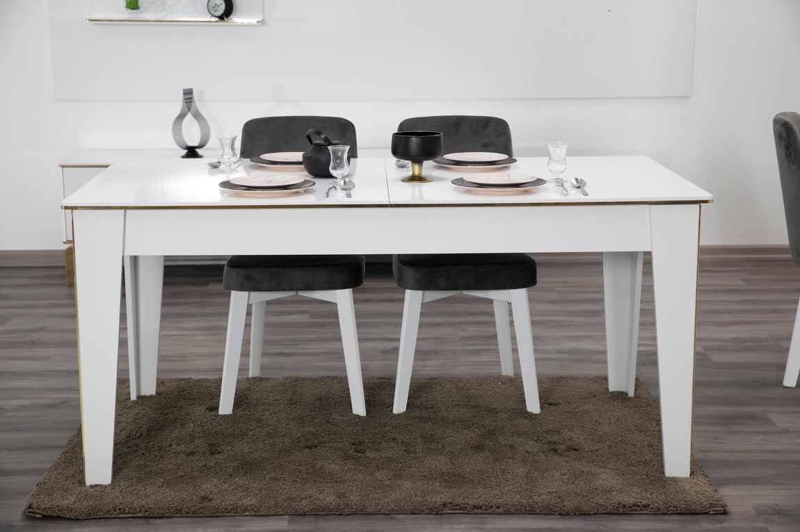 LOTTO 6 KİŞİLİK YEMEK MASASI - ( M31 / M31  -  LAKE BEYAZ HGS) - Gündoğdu Mobilya