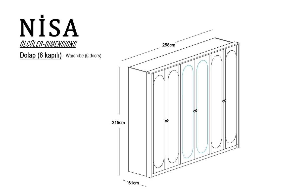 Nisa 6 Kapılı Yatak Odası Takımı
