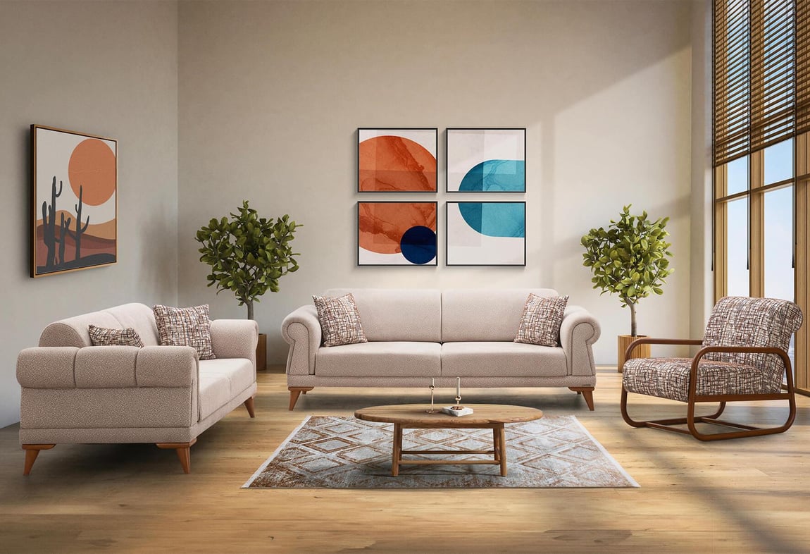 Retro Koltuk Takımı (Hardal)