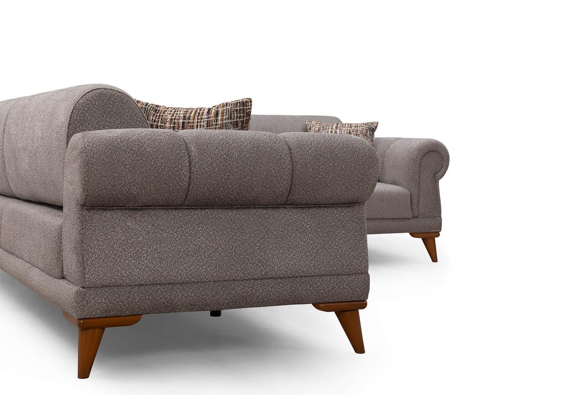 Retro Köşe Takımı (Sütlü Kahve)