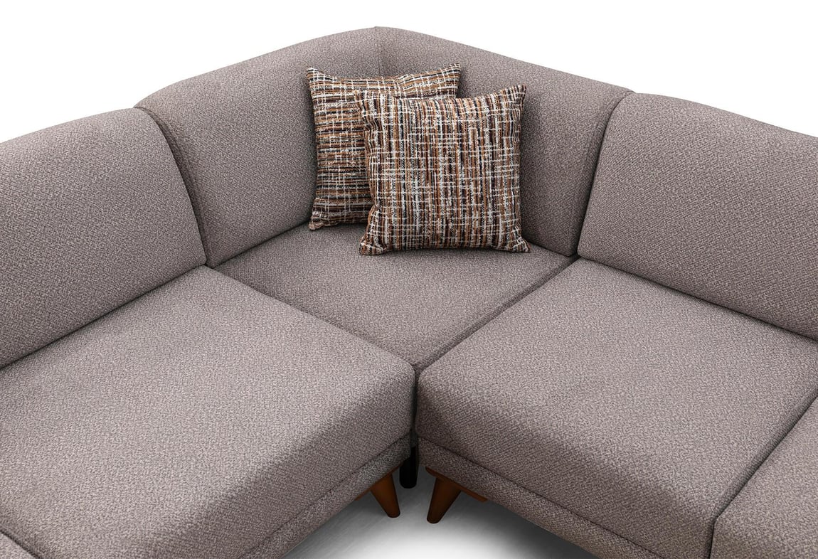 Retro Köşe Takımı (Sütlü Kahve)