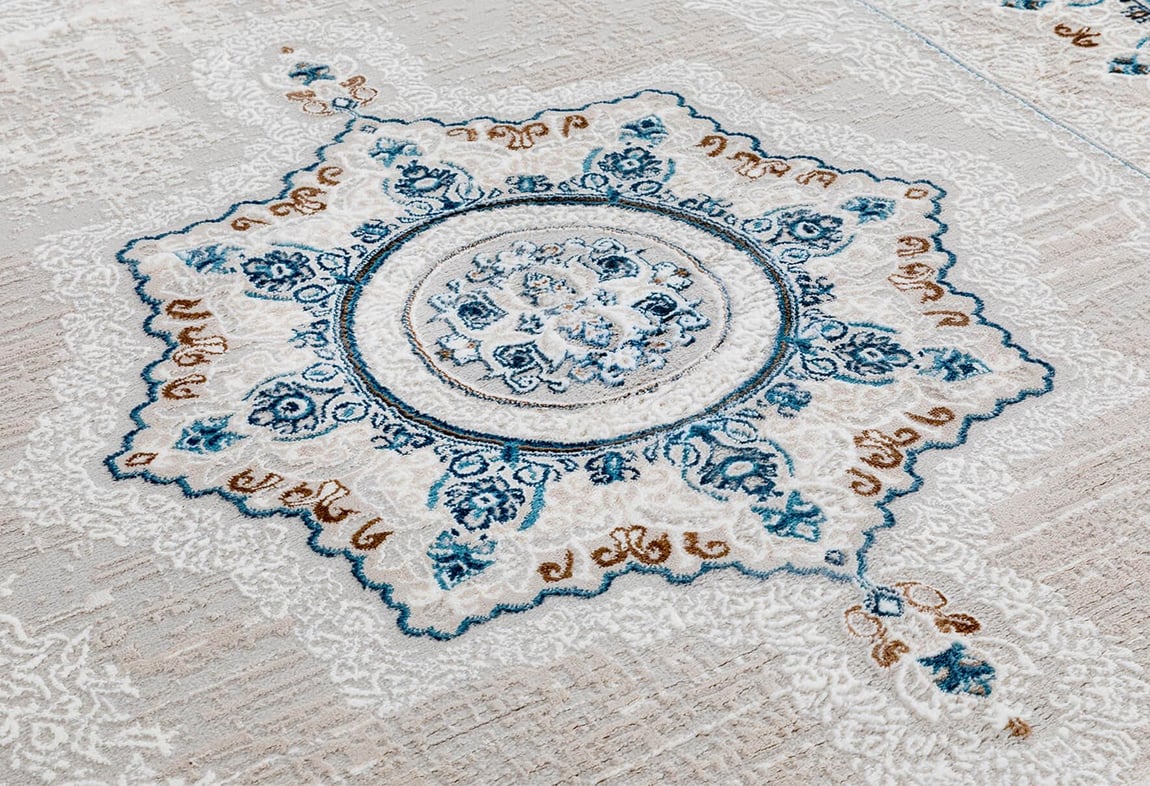 Ritim Krem/Mavi Halı 100X200 (RT732)