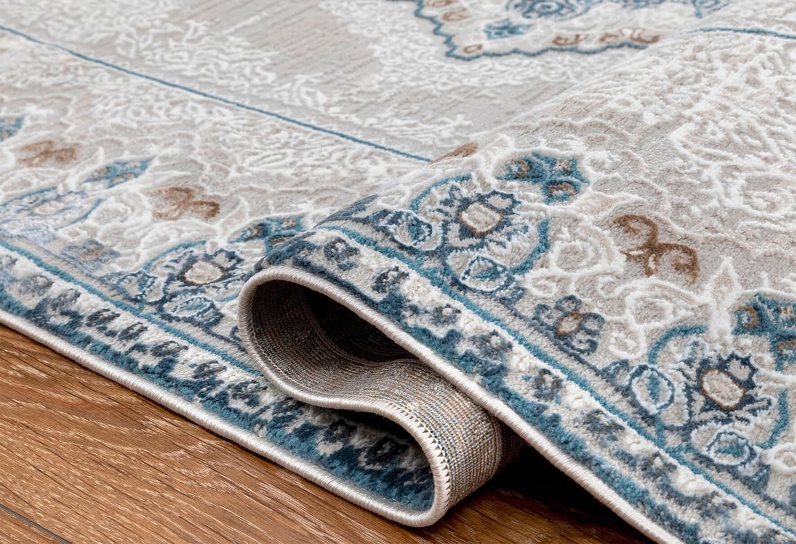 Ritim Krem/Mavi Halı 100X200 (RT732)