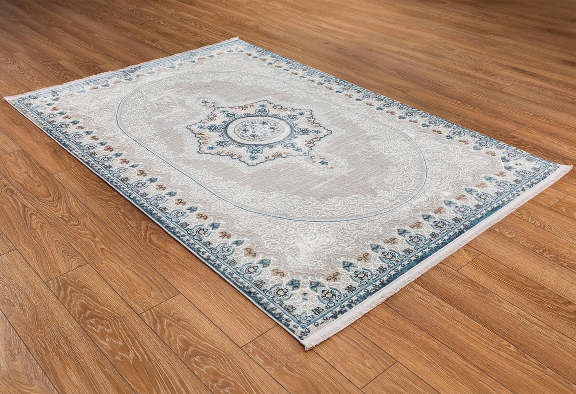 Ritim Krem/Mavi Halı 100X300 (RT732)