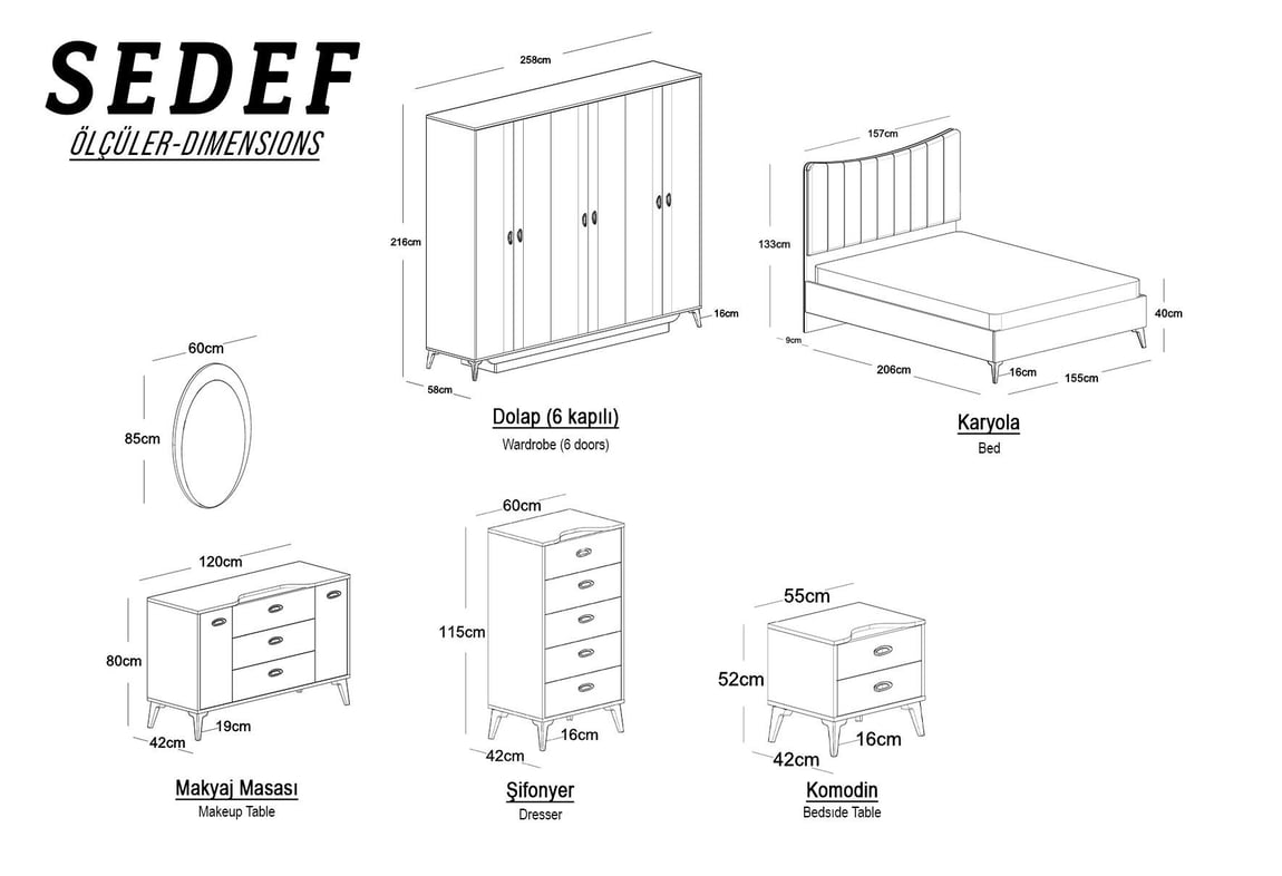Sedef Yatak Odası Takımı