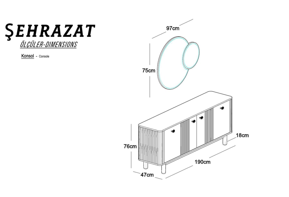 Şehrazat Aynalı Konsol