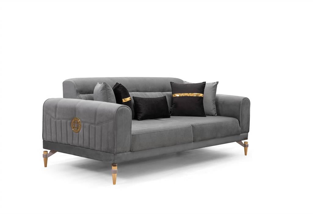 Versace Üçlü Koltuk (Antrasit)
