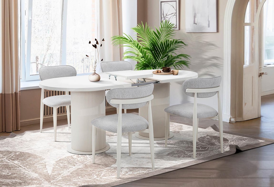 Bohem Elips Açılır Masa Takımı 160'lık (Dut)