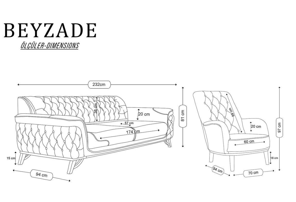 Beyzade Koltuk Takımı (Vizon)