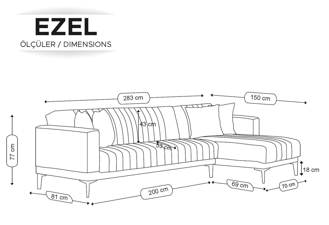 Ezel Köşe Takımı (Antrasit) | Gündoğdu