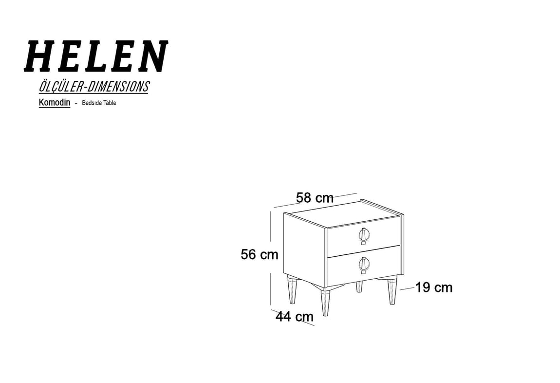 HELEN KOMODİN - ( N10 - GARDEN MEŞE ) - Gündoğdu Mobilya