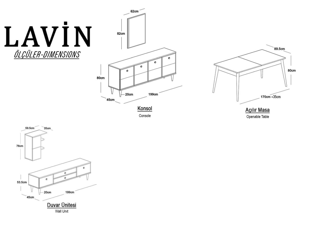 Lavin Yemek Odası Takımı