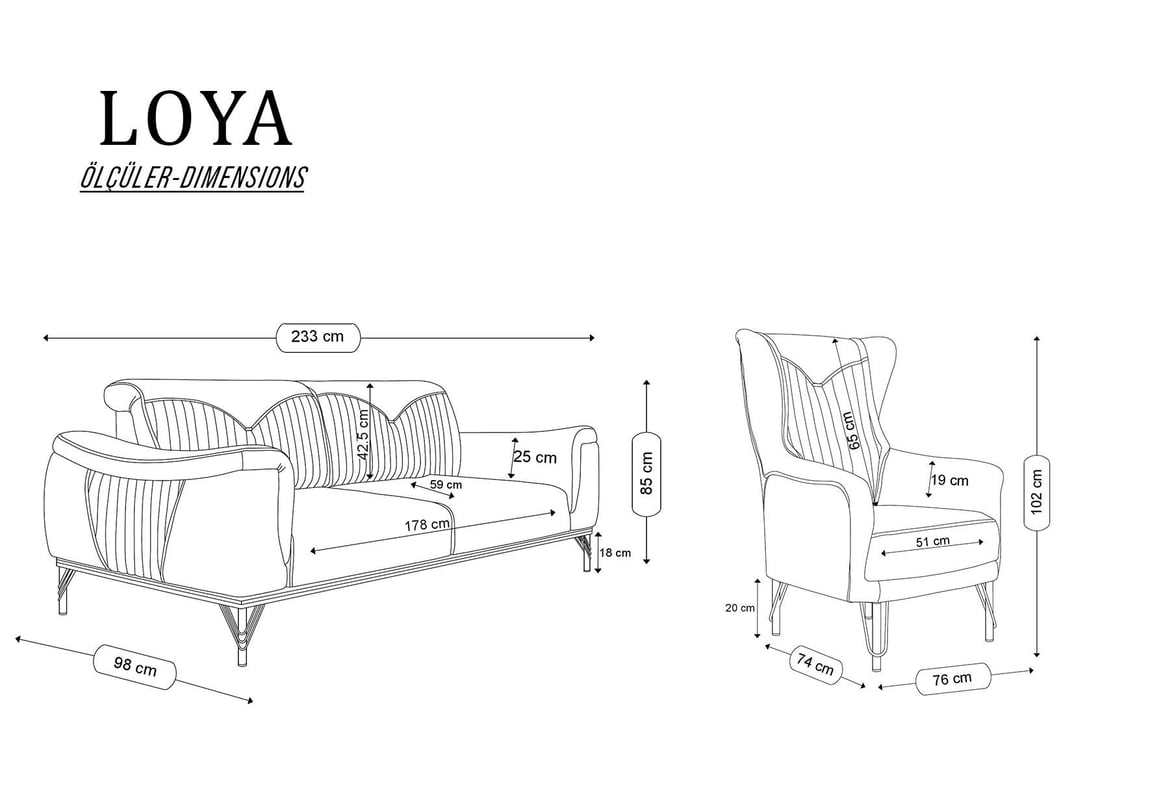 Loya  Koltuk Takımı (Vizon)