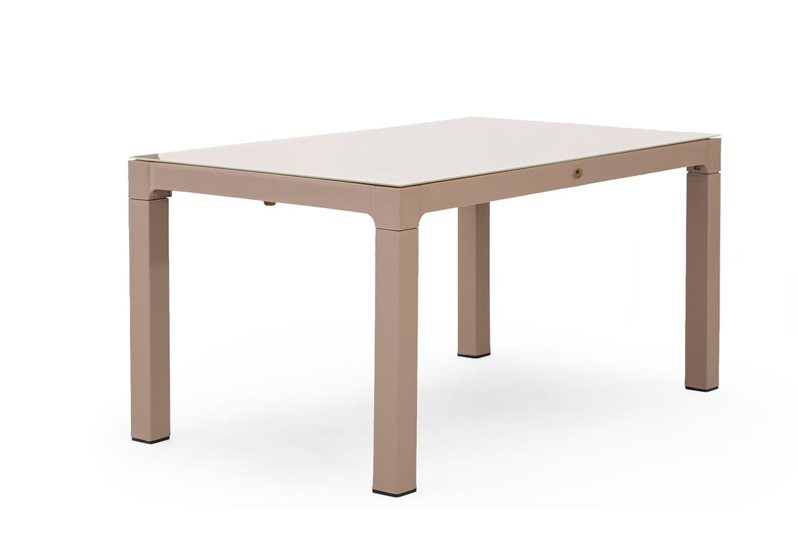 Messina Rattan Masa Camlı Bej 90x150 | Gündoğdu