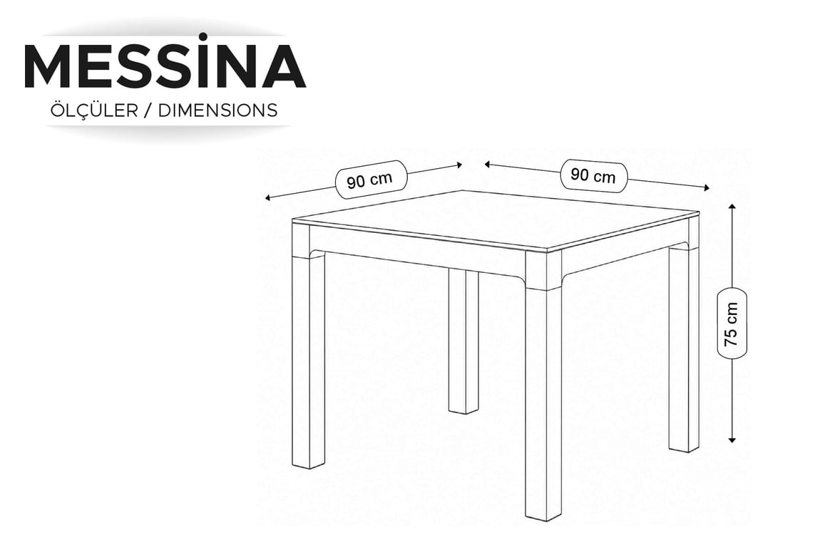 Messina Rattan Masa Camlı Bej 90x90 | Gündoğdu