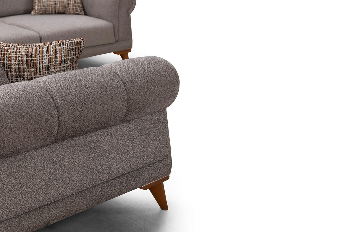 Retro Köşe Takımı (Sütlü Kahve)