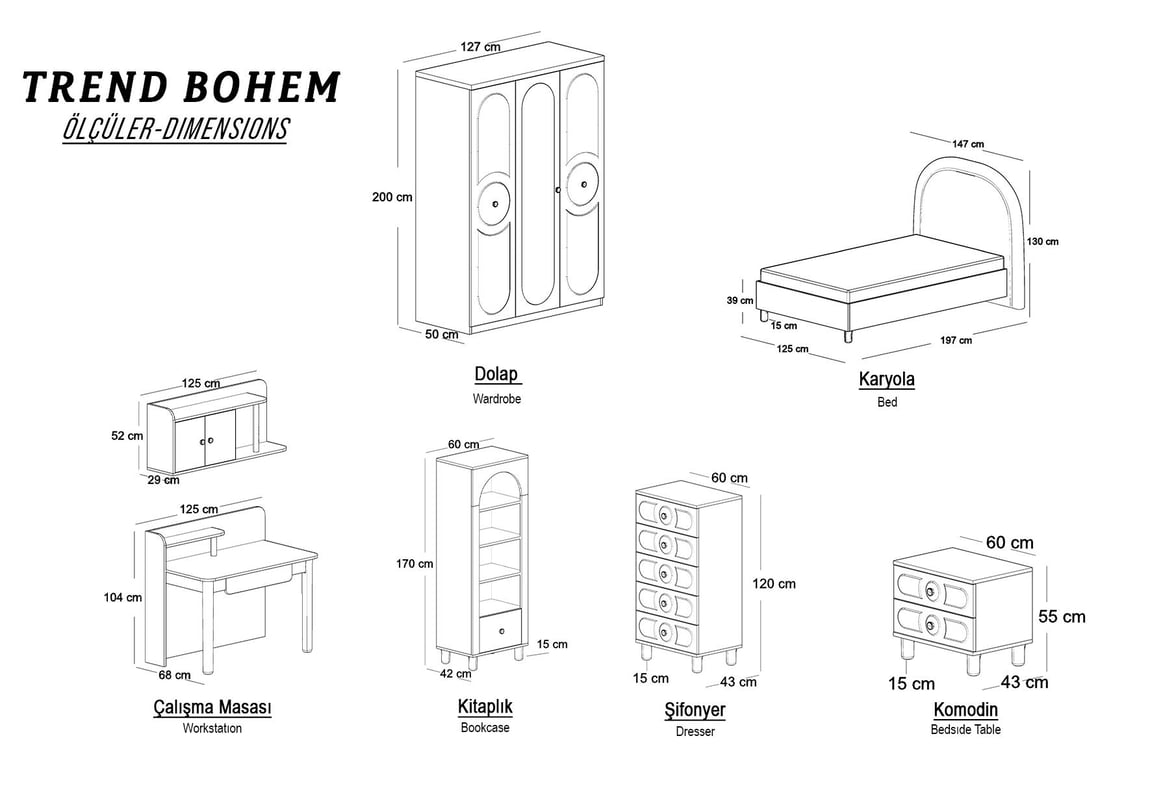 Trend Bohem Genç Odası Takımı